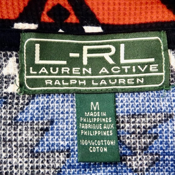NEW! Lauren Ralph Lauren Active Aztec Full Zip Jacket Orange Blue SZ M - Picture 5 of 6